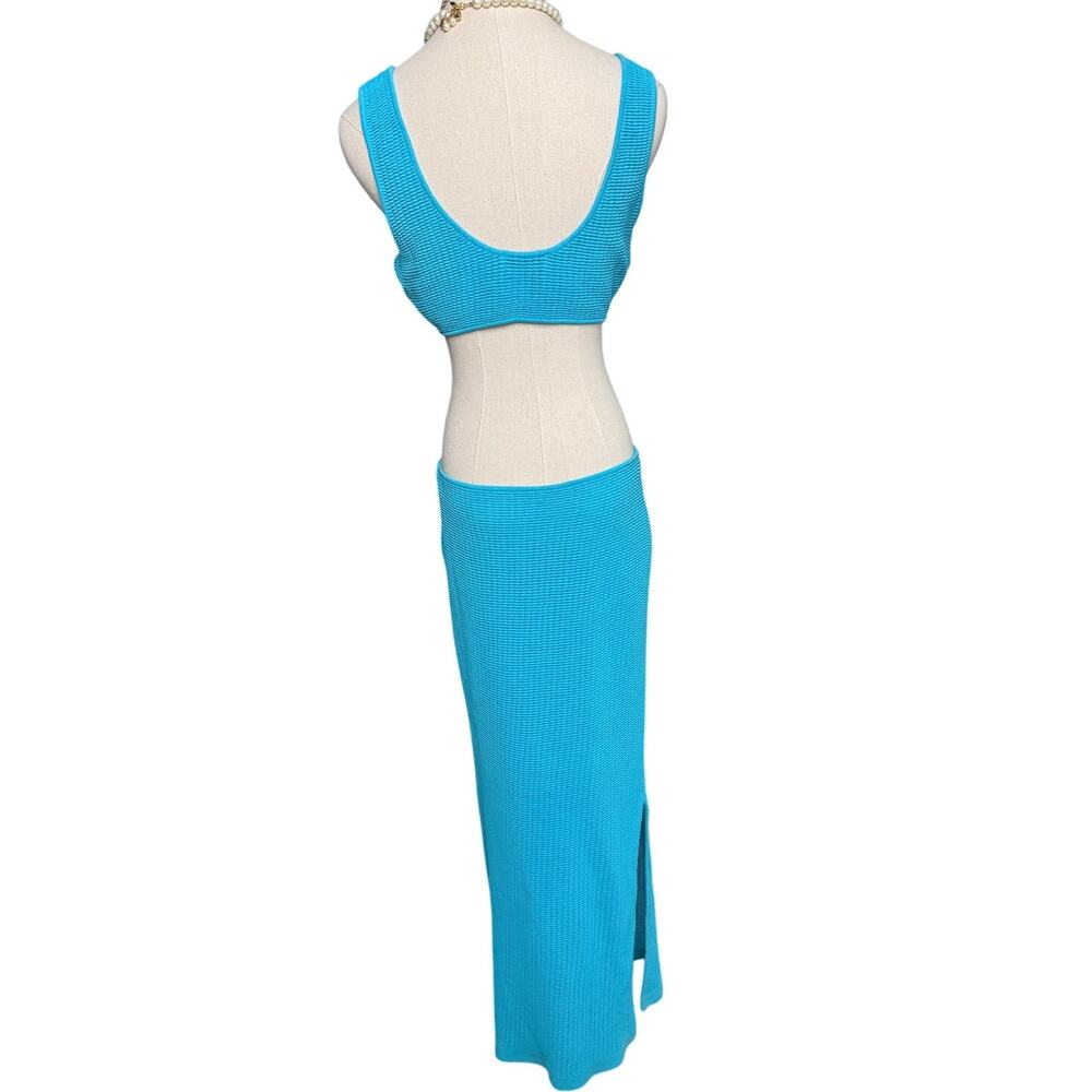 Solid & Striped The Bailey Dress Cerulean Blue mesh swim cover up size XL - Picture 7 of 11